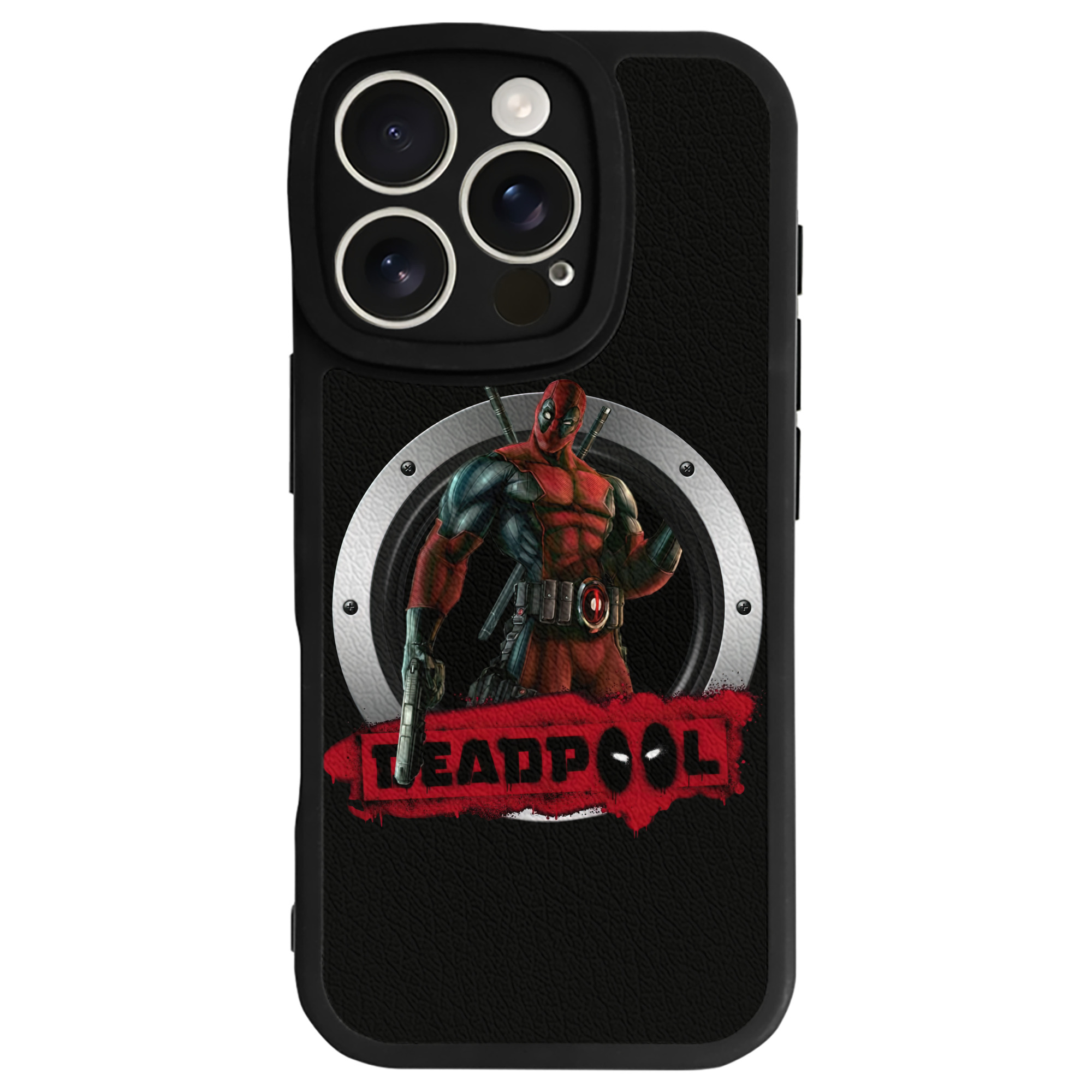 （画像用） Deadpool デッドプール 【iPhone 16シリーズ対応】シリコンスマホケース（レザー調） 材質：シリコン